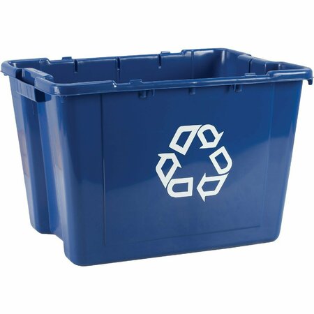 RUBBERMAID Commercial 14 Gal. Blue Recycling Box FG571473BLUE